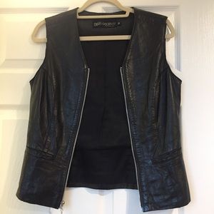 Anna Gabelli Black Leather Vest